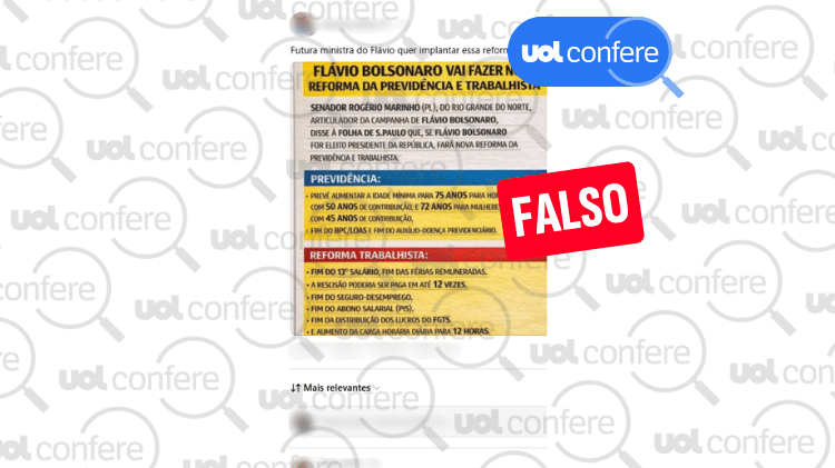 Card de checagem sobre falsa alegação de fim do 13º salário e outros direitos trabalhistas