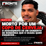 Arte jornalística FRONTE Brasil sobre a morte de Herbert Douglas em Iguatu