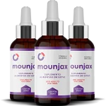 Três frascos de 30 ml do suplemento alimentar Mounjax em gotas