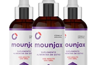 Três frascos de 30 ml do suplemento alimentar Mounjax em gotas
