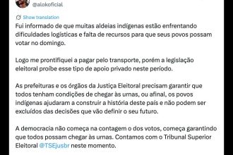 Alok cobra TSE por transporte de indígenas no 2º turno