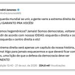 André Janones propõe união da “esquerda mundial” contra “extrema-direita”