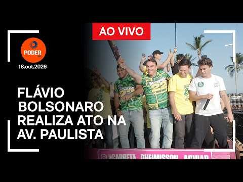 Ao vivo: Flávio Bolsonaro realiza ato na av. Paulista