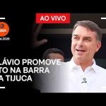 Ao vivo: Flávio realiza ato na Barra da Tijuca