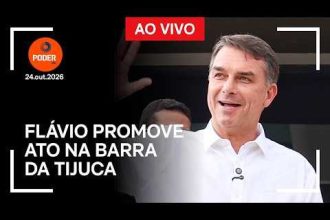 Ao vivo: Flávio realiza ato na Barra da Tijuca
