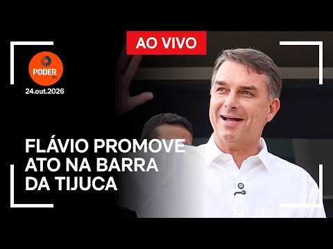 Ao vivo: Flávio realiza ato na Barra da Tijuca