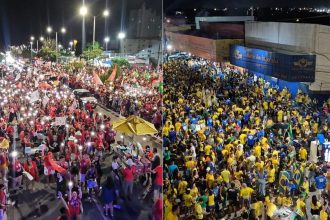 Apoiadores de Lula e Flávio vão às ruas em Natal no último dia de campanha para o 2º turno