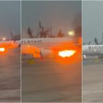 Asa de avião da Latam pega fogo antes da decolagem no Peru; passageiros desembarcam
