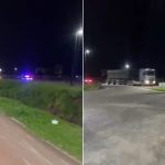 Caminhão tomba após motorista fugir de abordagem policial em rodovia de SP; VÍDEO