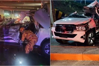 Caminhonete capota, mulher morre e outras três pessoas ficam feridas em Fortaleza