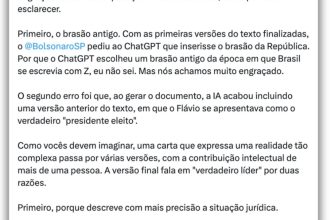 Carta de Flávio Bolsonaro foi redigida com ajuda do ChatGPT