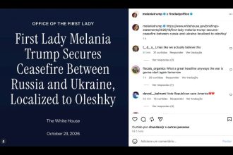 Casa Branca diz que Melania fechou cessar-fogo entre Rússia e Ucrânia