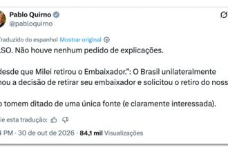 Chanceler argentino nega que Brasil pediu explicações sobre Flávio