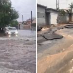 Chuva forte causa alagamentos, queda de árvore e danos em supermercado em Cosmópolis