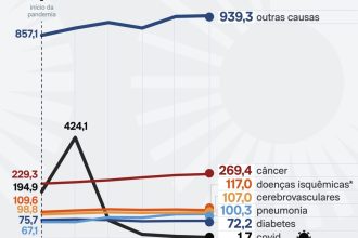 Covid fica fora do top 10 de causas de morte pelo 3º ano em 2025