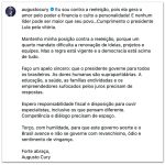 Cury, que declarou apoio a Flávio, cumprimenta Lula pela vitória