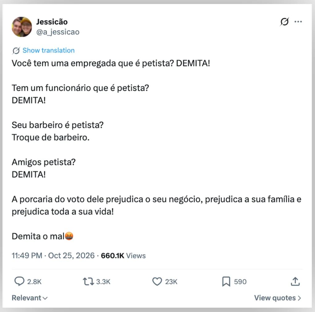 Deputada estadual eleita do PL sugere demitir funcionários petistas