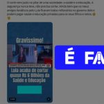 É #FAKE que Lula anunciou corte de R$ 6 bilhões na Saúde e na Educação após eleição de 2026; vídeo foi exibido no ano retrasado