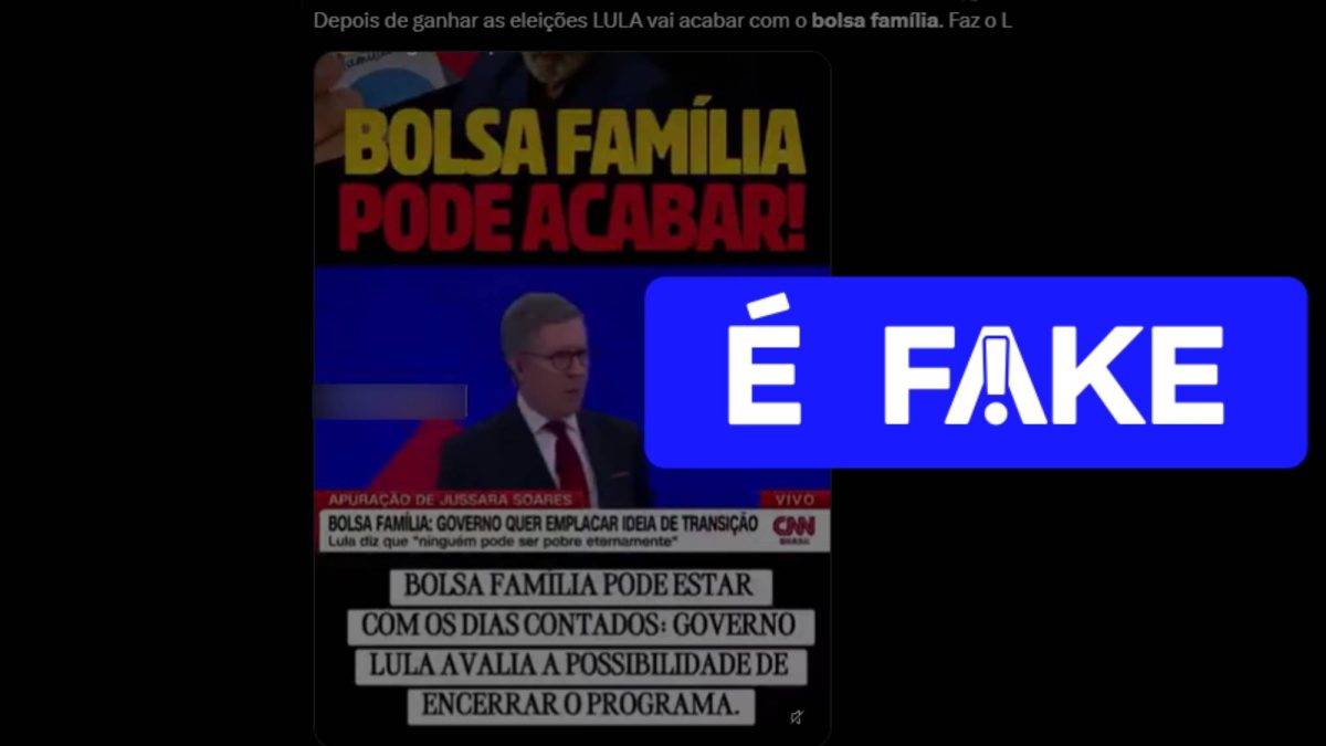 É #FAKE que reportagem mostrou plano de Lula para encerrar Bolsa Família após 2º turno; vídeo de 2025 citou mudanças no programa