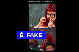 É #FAKE que vídeo de mulher com suposta substância ilícita seja de ato pró-Lula na Paulista