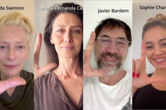 Estrelas de Hollywood fazem o L e pedem voto em Lula