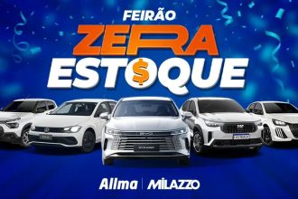 Feirão Zera Estoque Allma Milazzo: taxa zero, IPVA 2027 grátis e ofertas até sábado