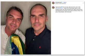 Flávio se encontra com Eduardo Bolsonaro e Ramagem nos EUA