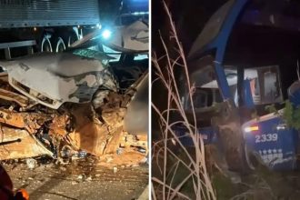 Homem morre após batida frontal entre carro e ônibus na TO-010