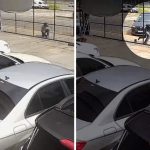 Homem se levanta um segundo antes de ser atropelado por carro desgovernado no interior de SP; VÍDEO