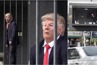 Instalação artística no Irã mostra Trump atrás das grades