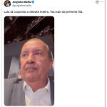 Jorginho diz que Lula está “cuspindo” e ameaça sair da 1ª fila