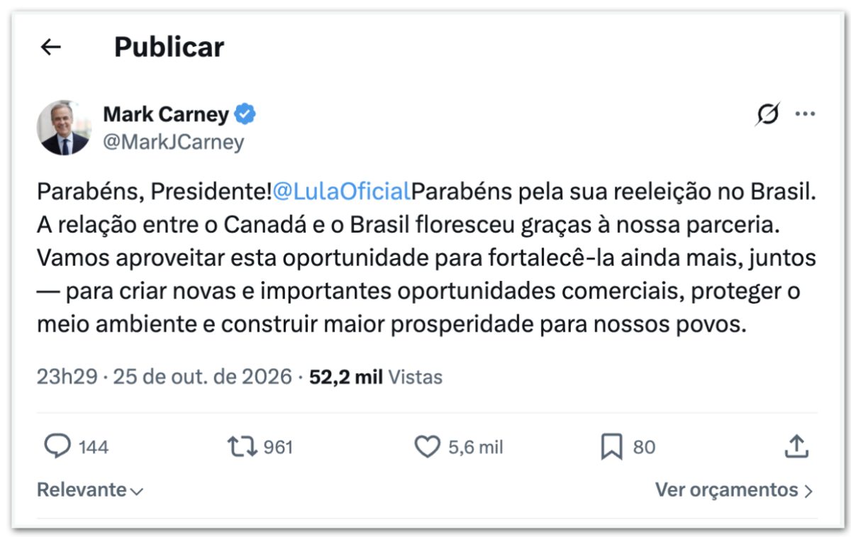 Líderes internacionais dão parabéns a Lula pela vitória