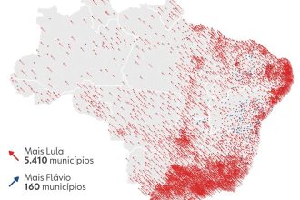 Mapa da virada: onde Lula avançou e como mudou a votação de Flávio Bolsonaro entre o 1º e o 2º turno
