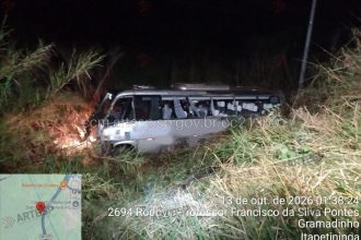 Micro-ônibus capota em rodovia de SP e deixa ao menos 3 mortos