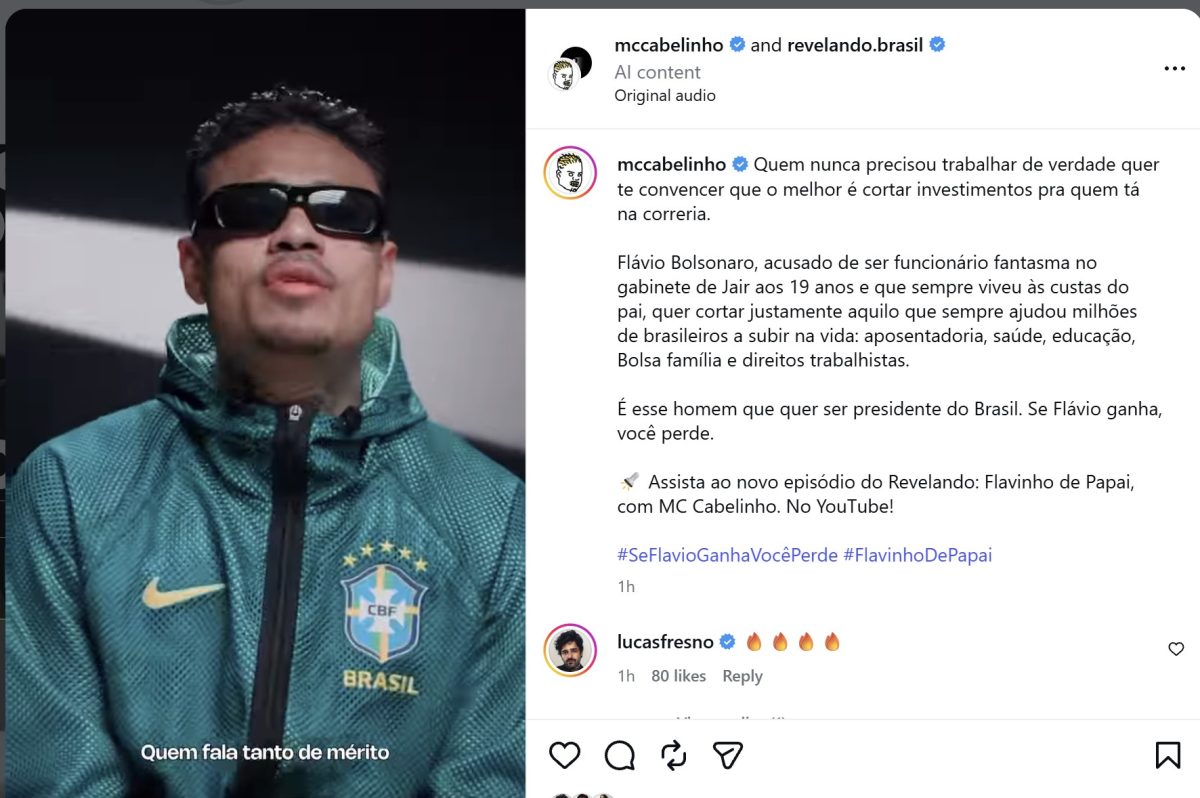 Ministro do TSE manda Meta revisar vídeo de MC Cabelinho