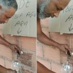 Morador instala torneira em muro de casa e disponibiliza água para vizinhos durante crise hídrica no interior do TO; VÍDEO