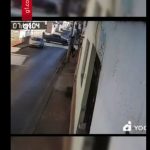 Motociclista fica ferida após ser atingida por caminhonete em cruzamento no Centro de Montes Claros; VÍDEO