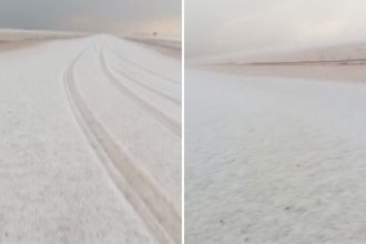 Neve em Goiás? Fazenda fica coberta por granizo, e cena impressiona; vídeo