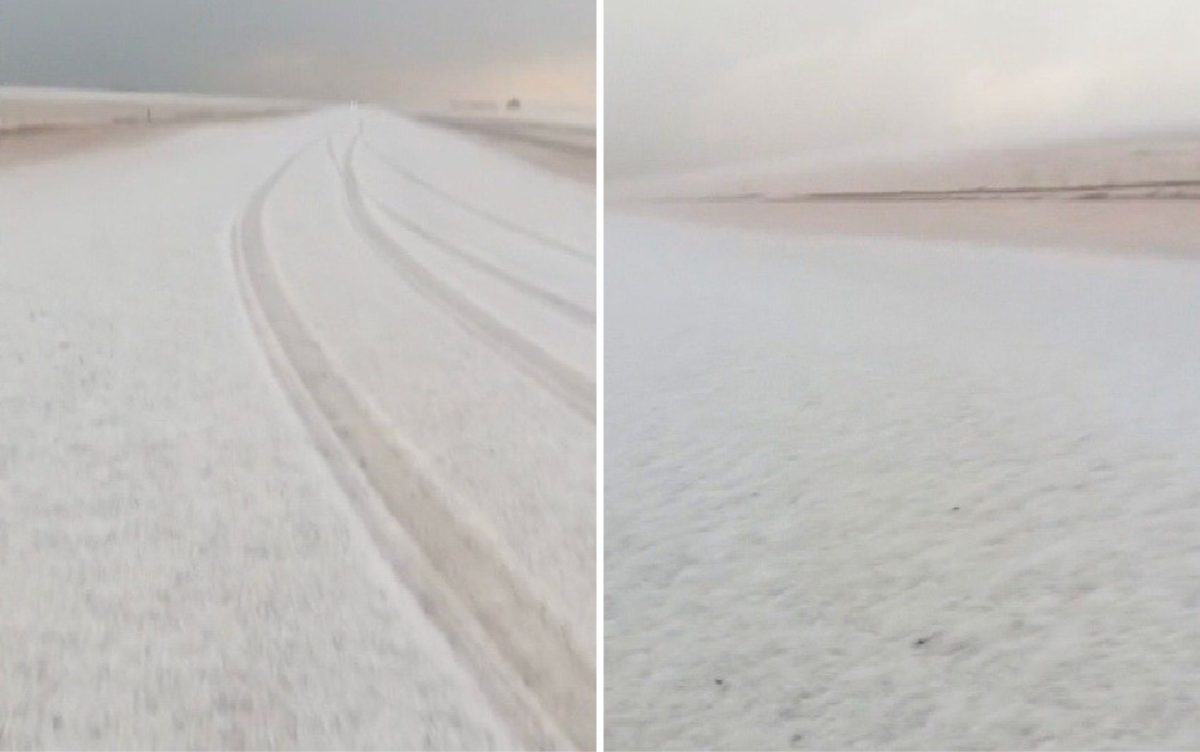 Neve em Goiás? Fazenda fica coberta por granizo, e cena impressiona; vídeo