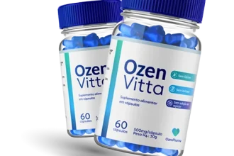 Frascos de suplemento alimentar OzenVitta, conforme apresentação comercial do produto
