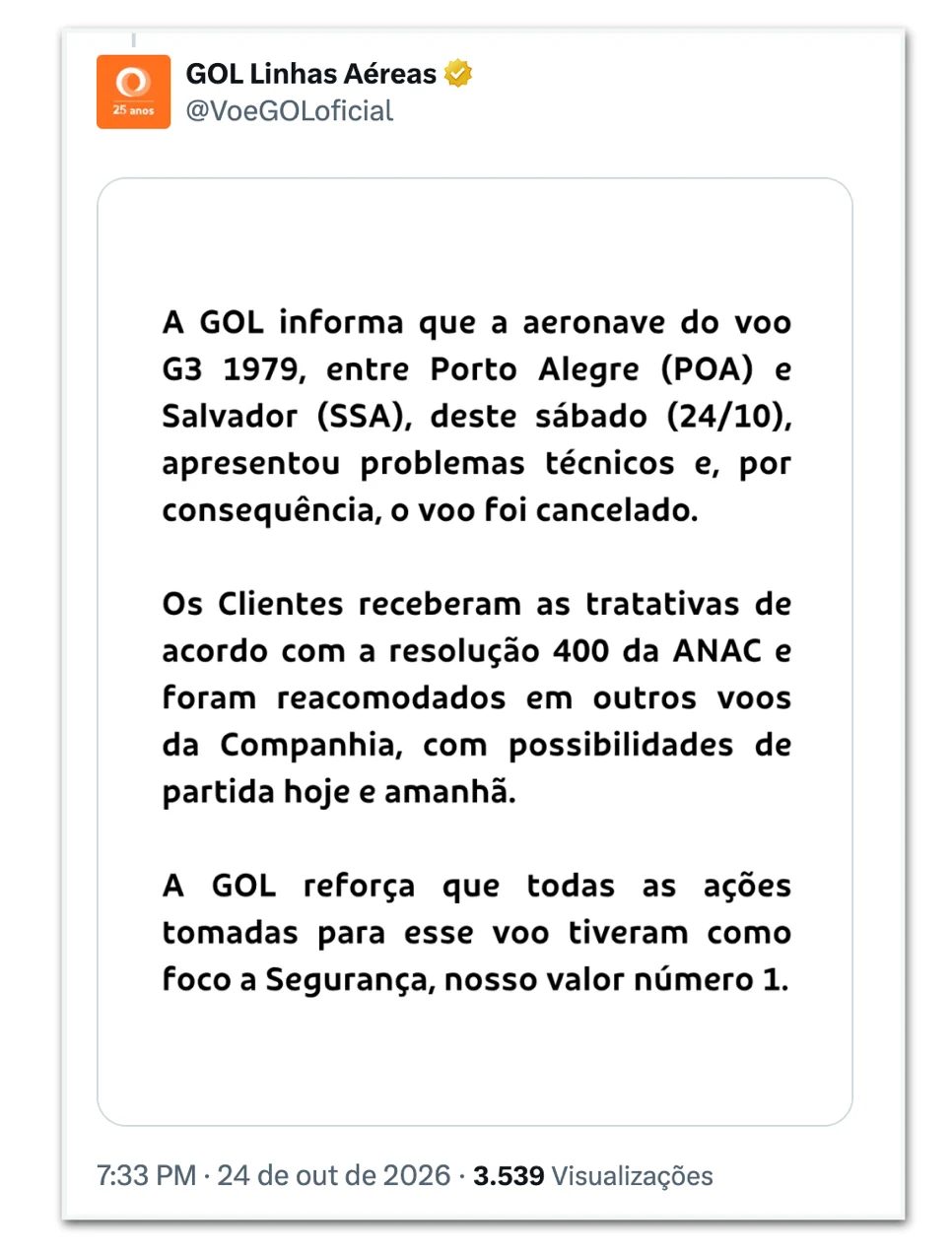 Passageiros protestam após GOL cancelar voo na véspera da eleição