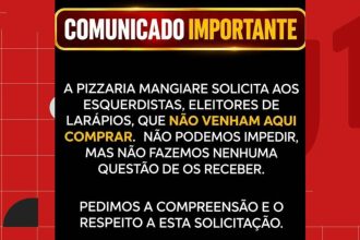 Pizzaria pede que clientes de esquerda não frequentem o local; veja o que diz a lei sobre recusar atendimento