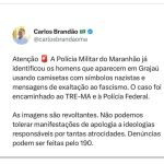 PM do Maranhão identifica homens com camisas com símbolos nazistas
