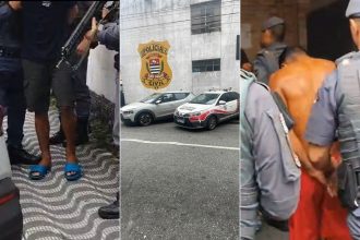 PM rastreia carro roubado até garagem e prende dupla no litoral de SP