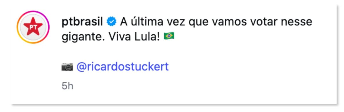 PT apela à última chance de votar em Lula para atrair eleitores