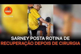 Sarney mostra rotina de recuperação depois de cirurgia
