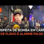 Suspeita de bomba em carro de Flávio é alarme falso