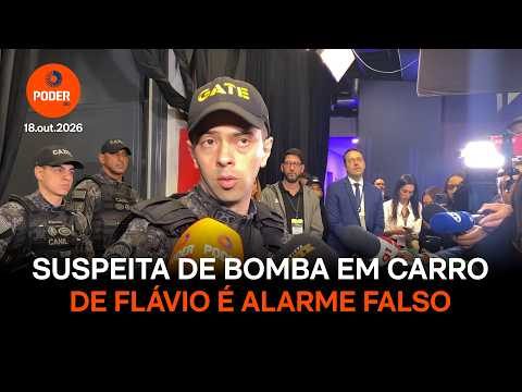 Suspeita de bomba em carro de Flávio é alarme falso