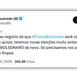 “Teremos novas eleições muito antes”, diz Figueiredo sobre Flávio em 2030