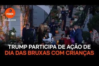 Trump participa de ação de Dia das Bruxas com crianças; assista